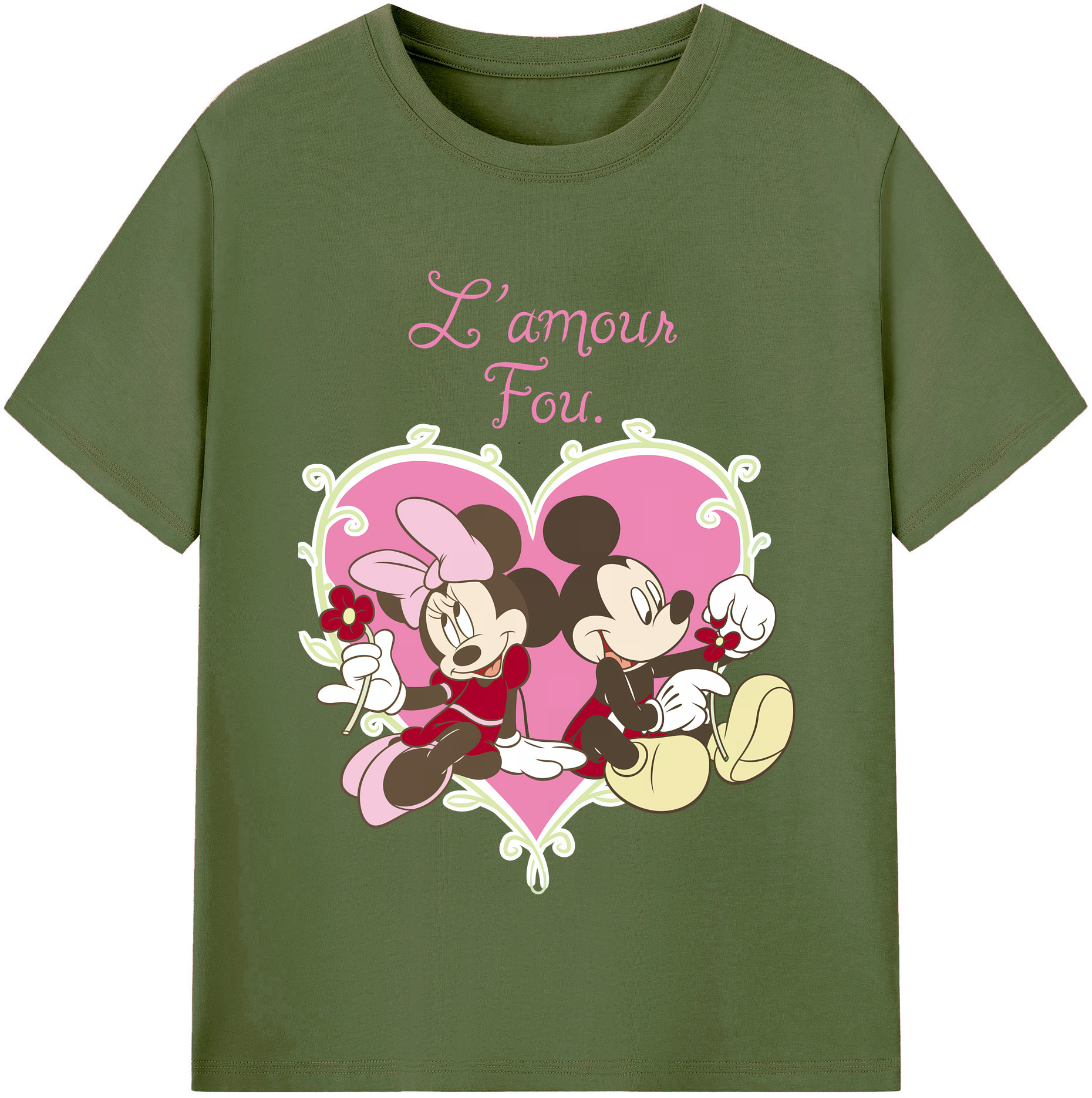 （画像用） ミッキーマウス Mickey Mouse 綿100％半袖Tシャツ（フロントプリント）